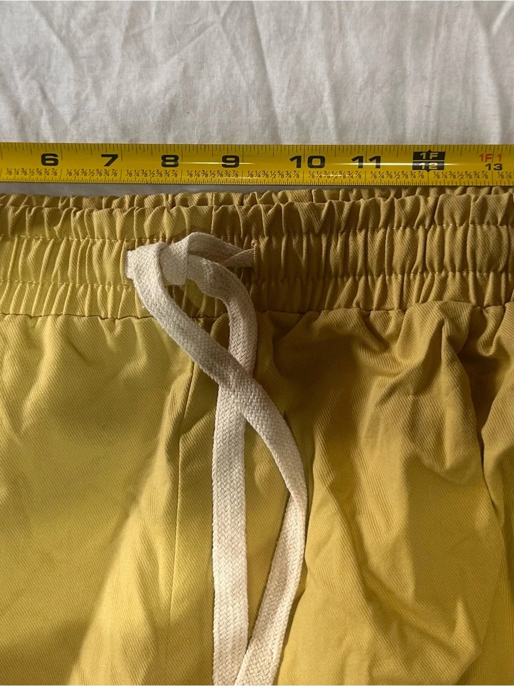 Men's Casual Drawstring Shorts - Mustard Yellow